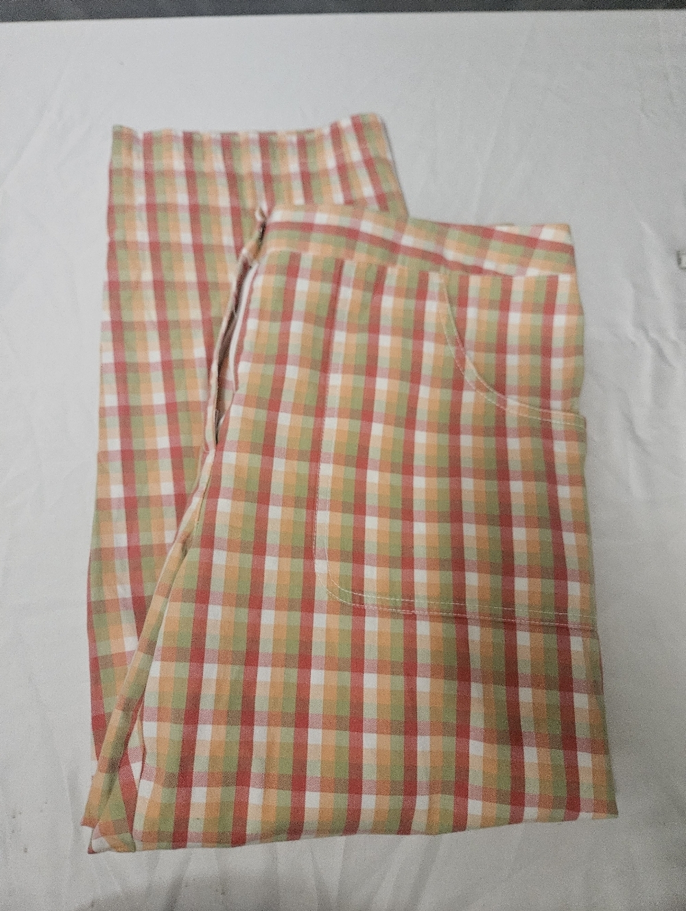 St Aumont Ladies Cropped Golf Pants Pretty Orange Pink Plaid Size 12!